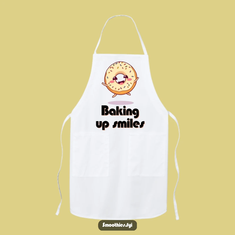 Funny Donut Jump Apron: Giggling Chef's Companion for Sweet Baking