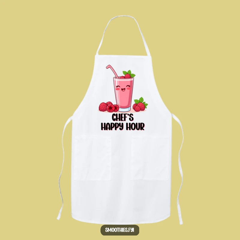 Funny Raspberry Smoothie Toast Apron: Kitchen Celebrations with Cartoon Flair