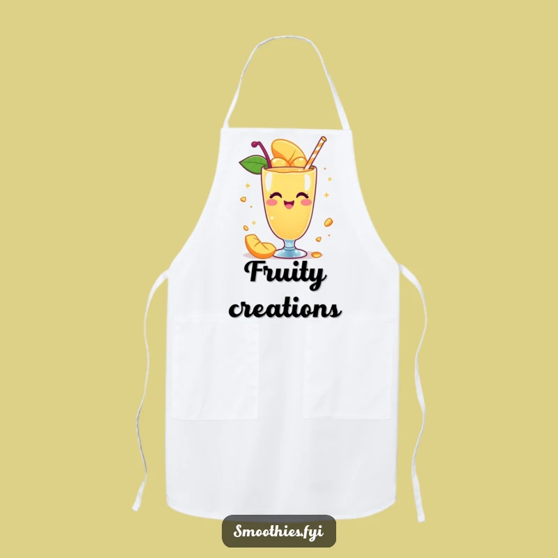 Funny Mango Smoothie Apron: Whimsical Spinning Kitchen Fun
