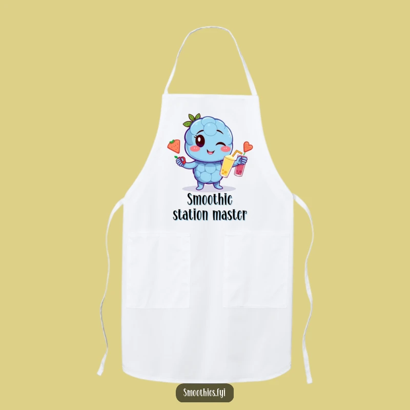 Funny Blueberry Juggling Apron: Cook Up Fun with a Smoothie Expert