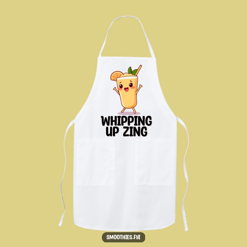 Funny Grapefruit Smoothie Shimmy Apron: Kitchen Fun with a Cartoon Character
