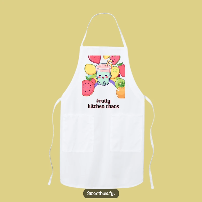 Funny Kawaii Smoothie Rainbow Slide Apron - Kitchen Fun Fruit Lover Gift
