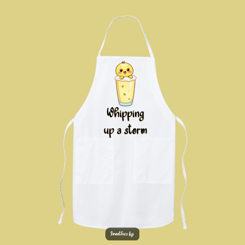 Funny Kiwi Smoothie Rider Apron - Chef's Fruit Character Bib for Kitchen Fun
