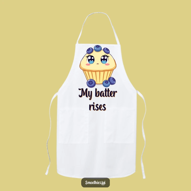 Funny Muffin Apron: Surprised Baker's Blueberry Muffin, Perfect Funny Kitchen Gift