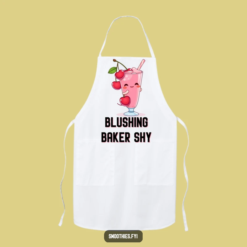 Funny Shy Cherry Apron - Kitchen Sweetness with a Blush
