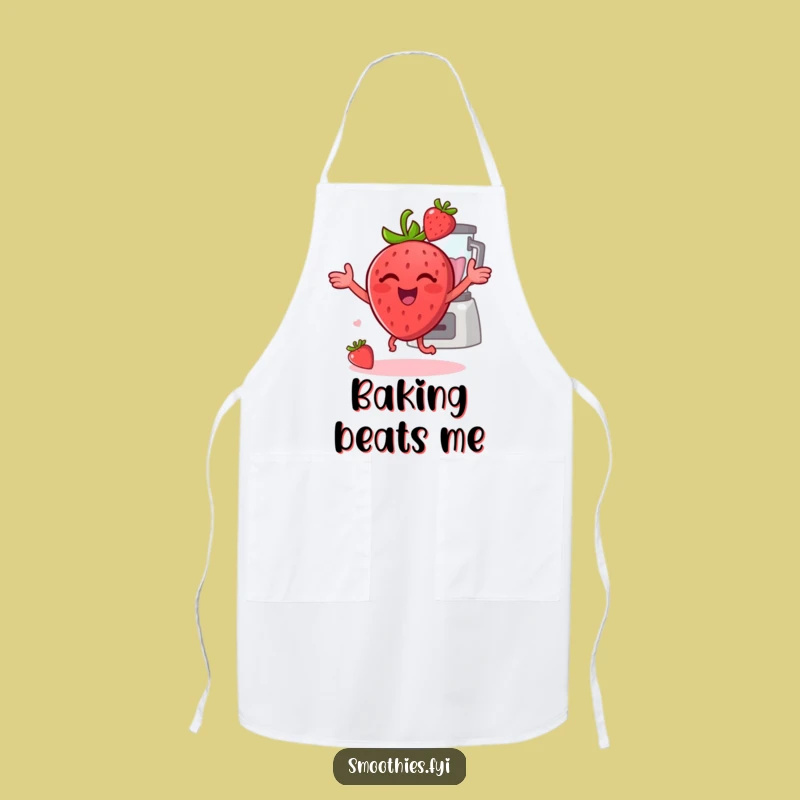 Funny Strawberry Dance Apron: Cheerful Fruit Blender Wear for Happy Chefs