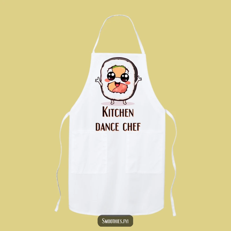 Funny Sushi Jig Apron: Googly-Eyed Chef's Companion for Kitchen Dances