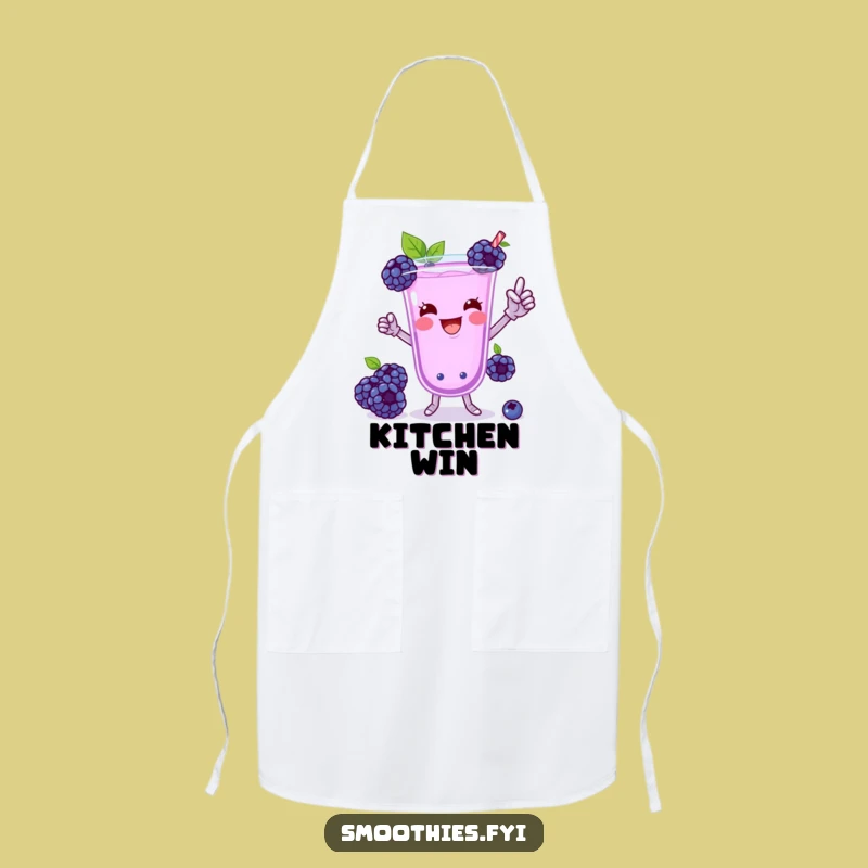 Funny Blueberry Smoothie Victory Dance Apron - Playful Chef's Kitchen Gift