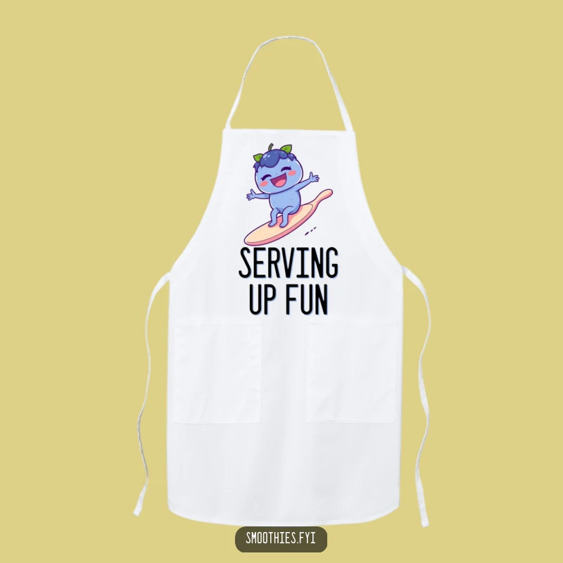 Funny Blueberry Surf Apron: Laughing Berry Spoon Wear for Kitchen Waves