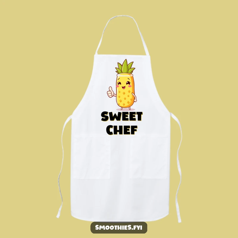 Funny Pineapple Smoothie Apron: Sunny Thumbs Up Kitchen Fun