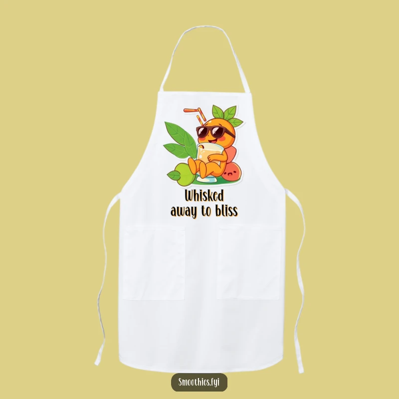 Funny Orange Smoothie Apron: Chef's Sunglasses Character, Kitchen Humor Gift