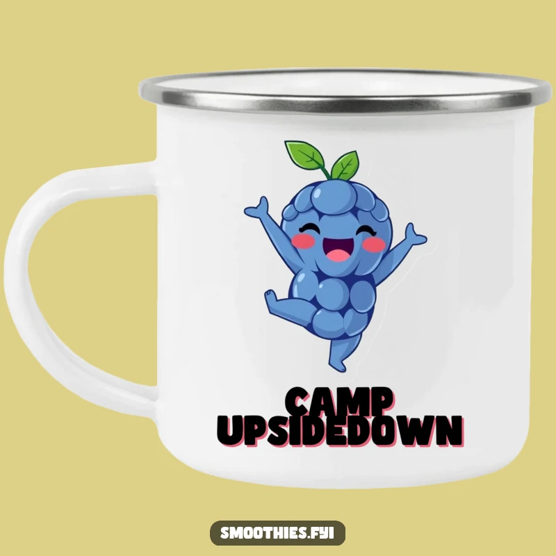 Funny Blueberry Camping Mug: Adventure Handstand, A Rugged Funny Mug for Outdoor Fun