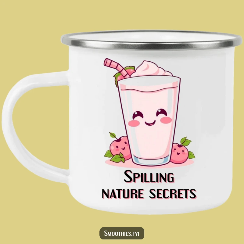 Durable Funny Kawaii Smoothie Tipping Over Camping Mug - Outdoor Fun Gift