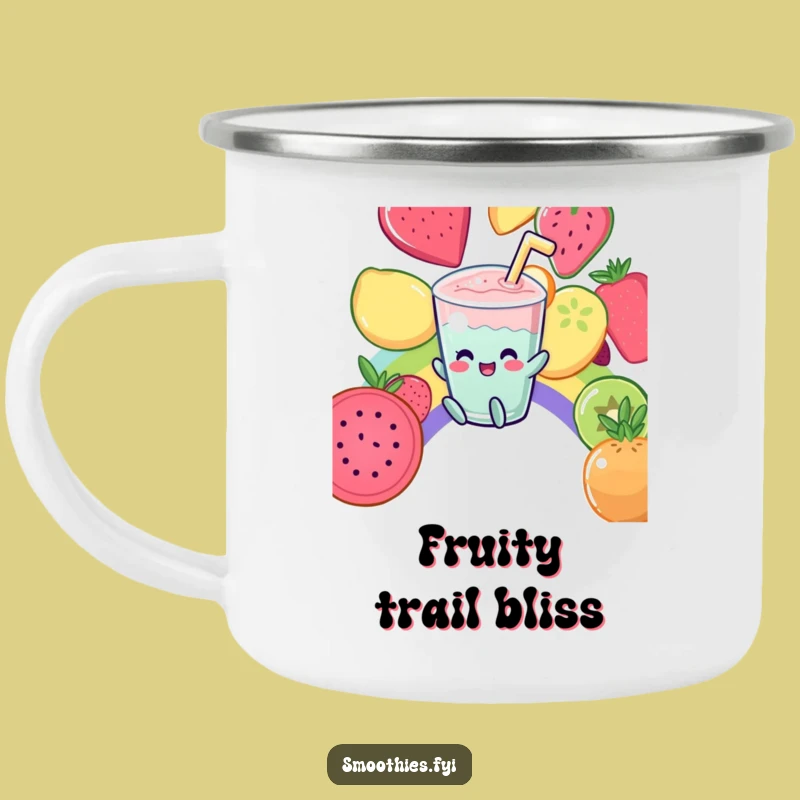 Durable Funny Kawaii Smoothie Rainbow Slide Camping Mug - Outdoor Fun Gift