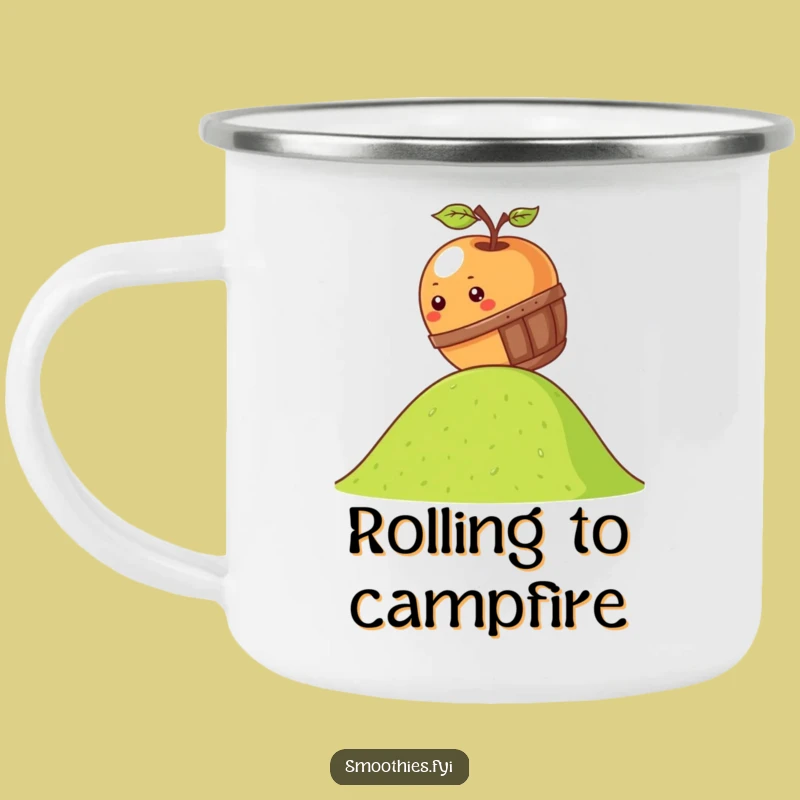 Funny Apple Camping Mug - Kawaii Barrel Roll Adventure Mug