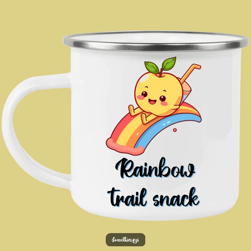 Funny Apple Rainbow Slide Camping Mug: Adventure with a Colorful Twist!
