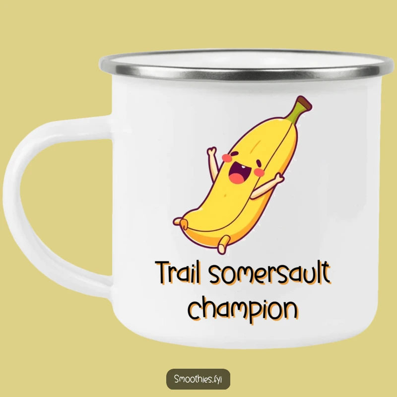 Funny Banana Somersault Camping Mug: Adventure Fuelled by Fruit Fun
