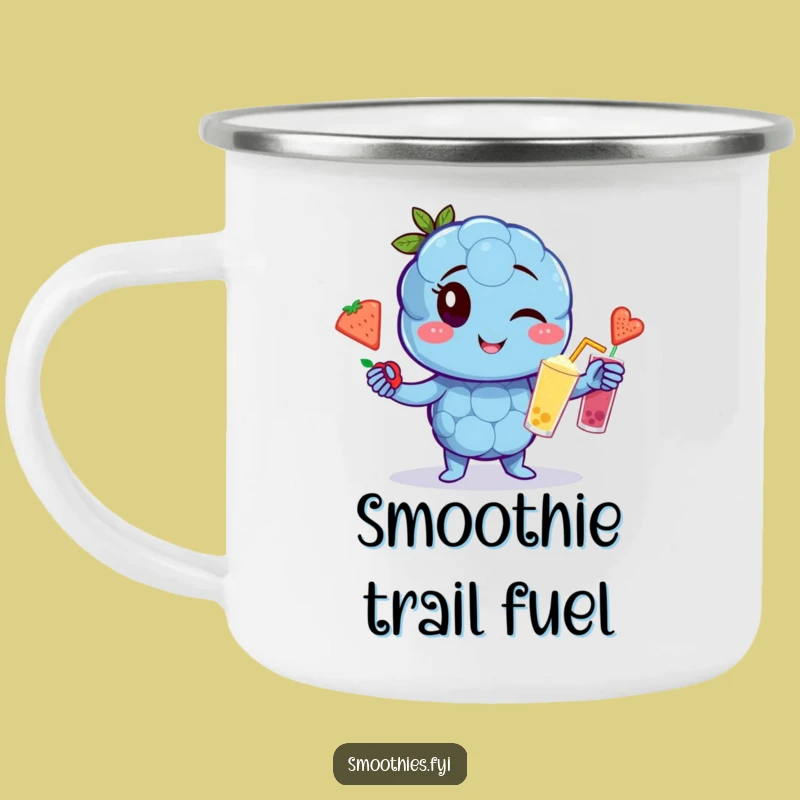 Funny Blueberry Juggling Camping Mug: Your Adventure Companion with Smoothie Skills
