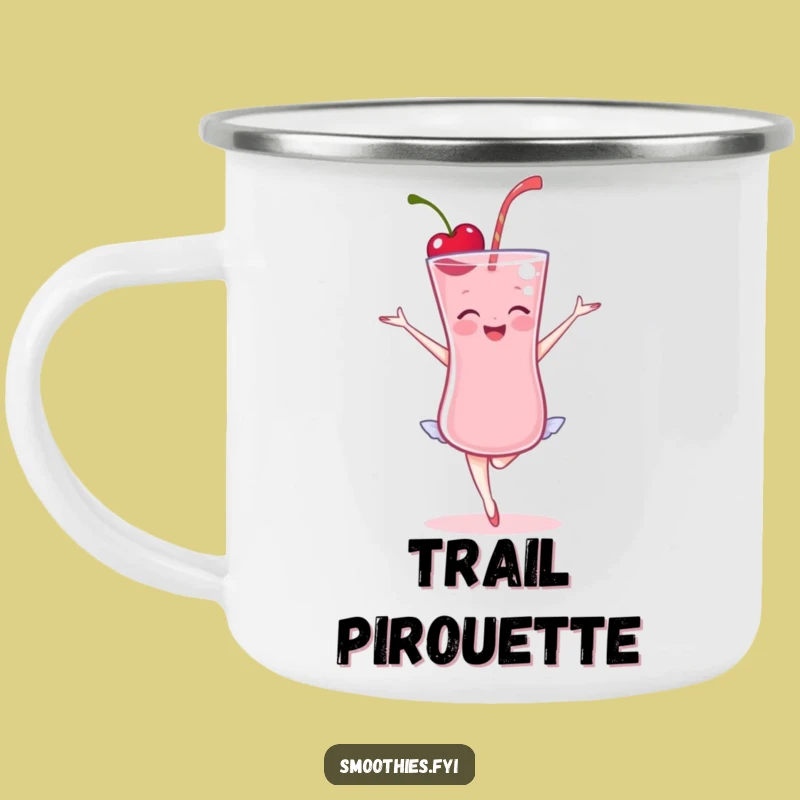 Funny Cherry Smoothie Ballet Camping Mug - Outdoor Graceful Dancer Gift