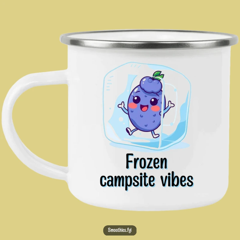 Funny Kawaii Blueberry Camping Mug - Adventure & Coolness!
