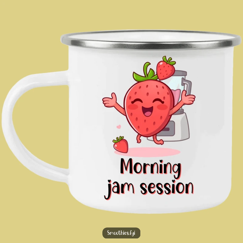 Funny Strawberry Dance Camping Mug: Durable Fruit Dancer Cup for Outdoor Fun