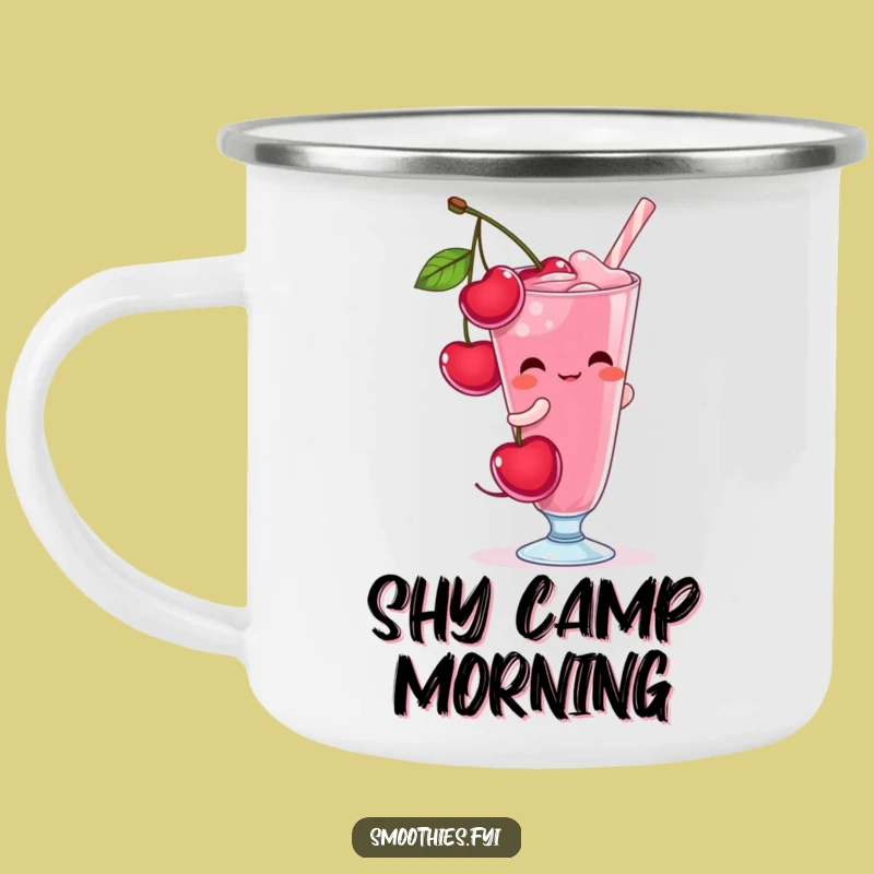 Funny Shy Cherry Camping Mug - Sweet Sips on the Go