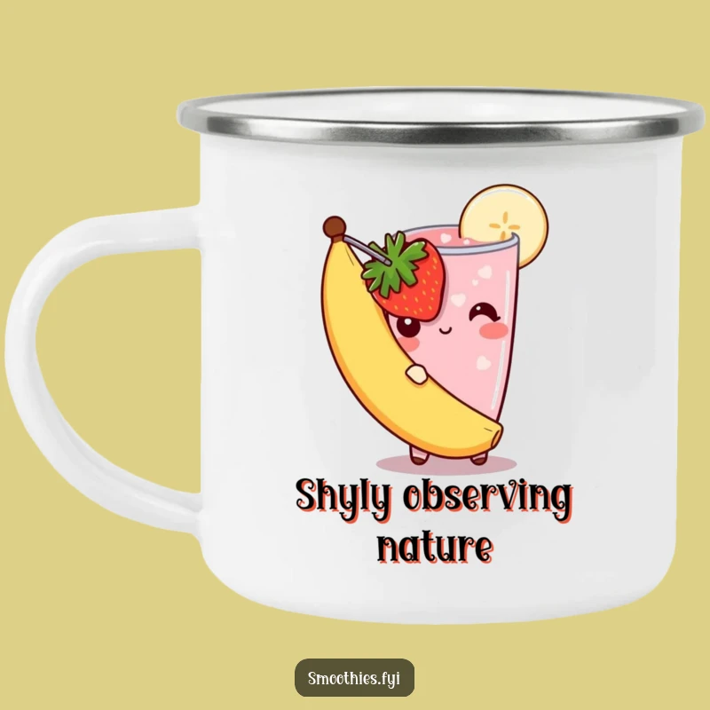 Funny Shy Smoothie Camping Mug: Gentle Adventures, Berry Sweetness, Perfect Gift!