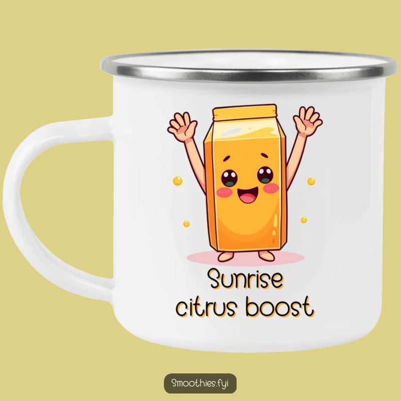 Funny OJ Celebration Camping Mug: Cheerful Outdoor Companion for Morning Joy