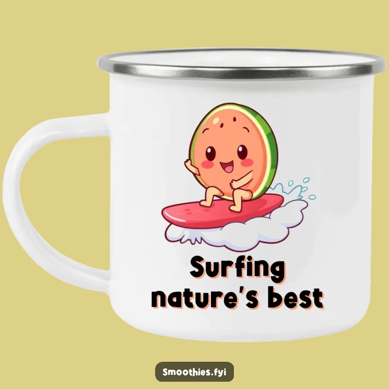Funny Watermelon Surf Camping Mug - Sunny Sips on Every Adventure