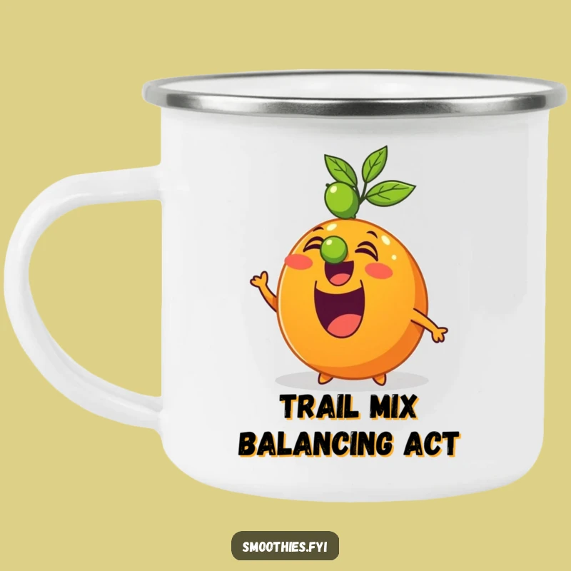 Funny Orange Lime Balance Camping Mug: Adventure Fuelled by Citrus Fun