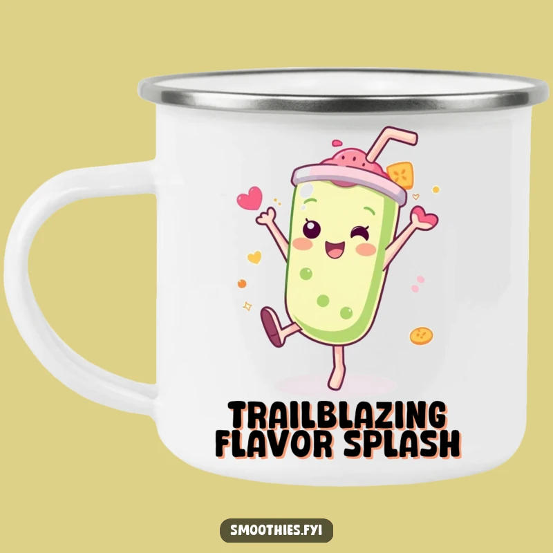 Funny Kawaii Smoothie Camping Mug: Cartwheel Adventure, Splash of Fun, Outdoor Gift