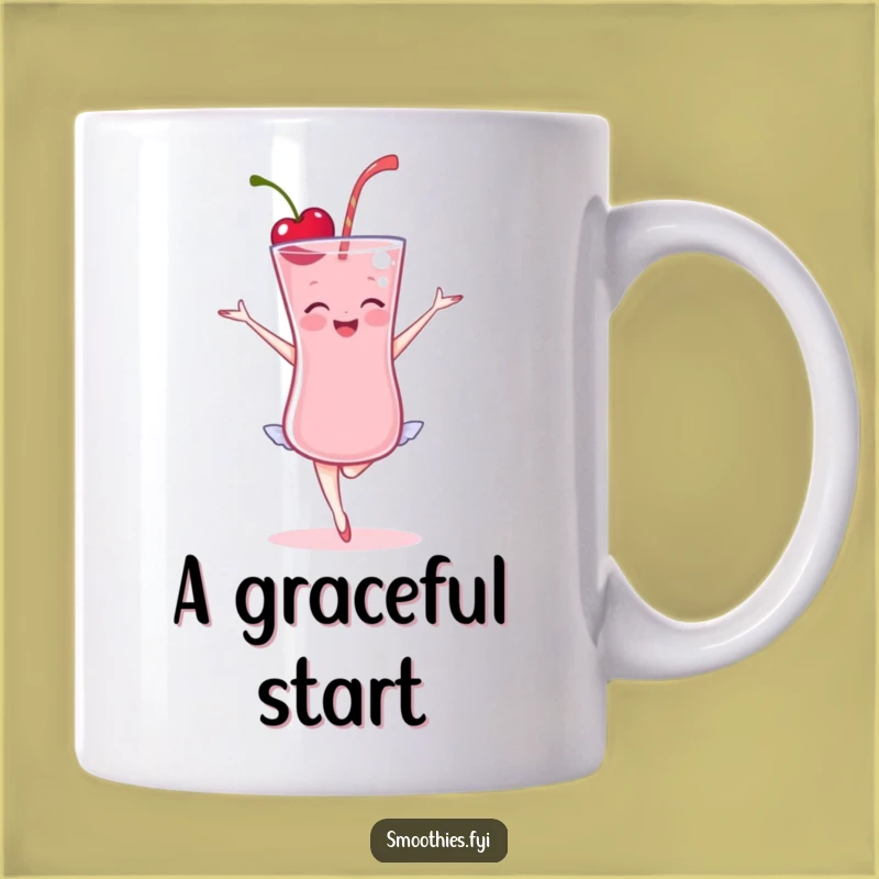 Funny Cherry Smoothie Ballet Gift Mug - Graceful Dancer Drinkware