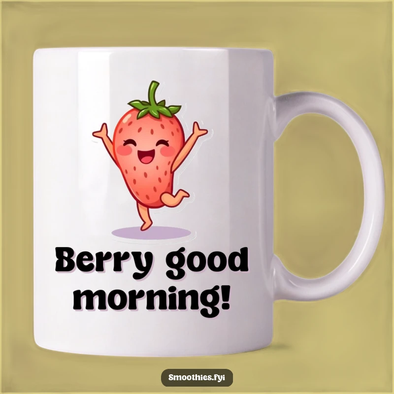 Funny Strawberry Cartwheel Mug: A Cheerful Fruit Friend for Your Morning Brew