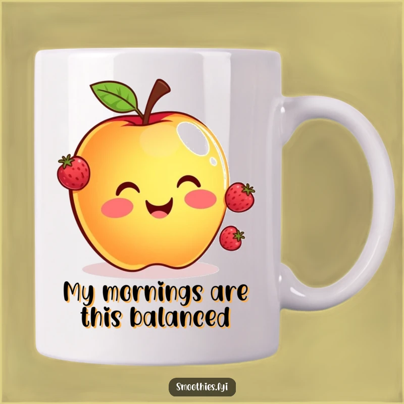 Funny Apple Juggling Berries Mug - A Hilarious Fruit Gift for a Cheer-Up