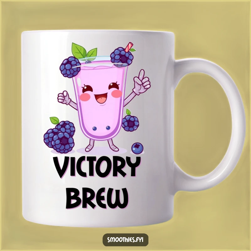 Funny Blueberry Smoothie Victory Dance Mug - Playful Dancer Gift Drinkware
