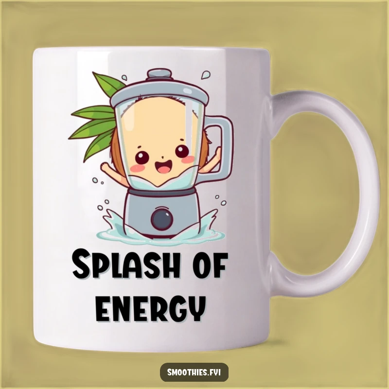 Funny Coconut Blender Splash Mug - Gleeful Character Drinkware Gift