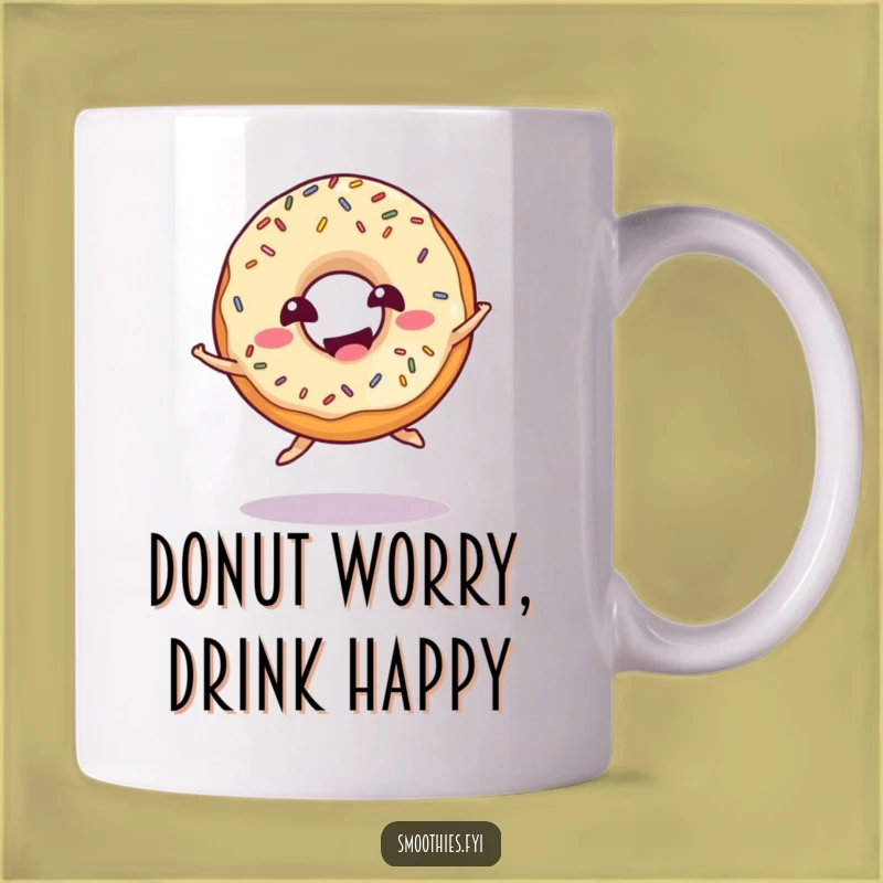 Funny Donut Jump Mug: Giggling Character Gift for Sweet Fun