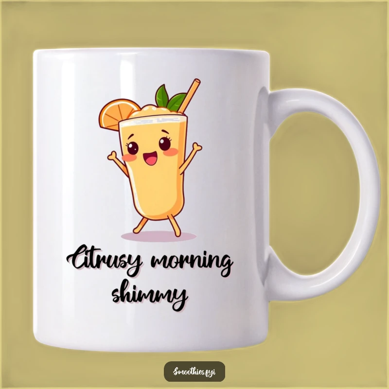 Funny Grapefruit Smoothie Shimmy Mug: A Hilarious Cartoon Character Gift for Smoothie Lovers