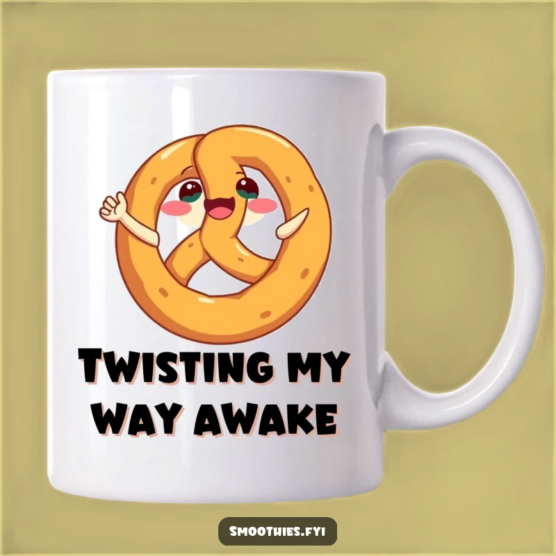 Funny Pretzel Spin Mug: A Joyful, Grinning Pretzel Character, Perfect Funny Gift Idea