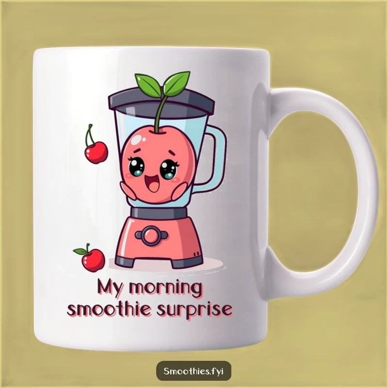 Funny Surprised Cherry Blender Mug: A Hilarious Breakfast Gag Gift for Fruit Lovers