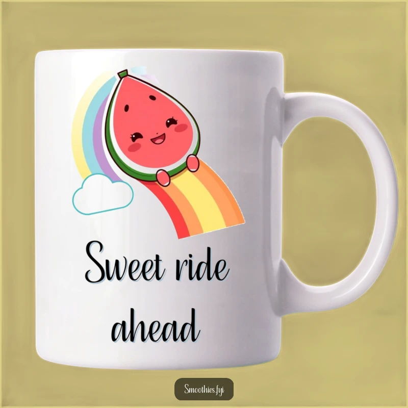 Funny Watermelon Rainbow Mug: Slide into Fun with Every Sip