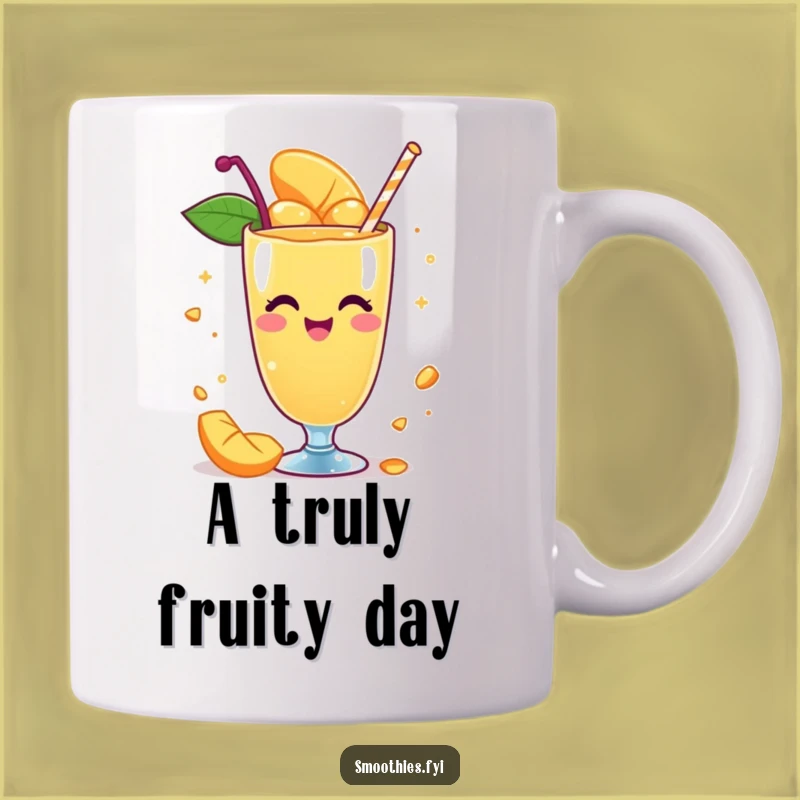 Funny Whimsical Mango Smoothie Mug: Delightful Spinning Fun Gift