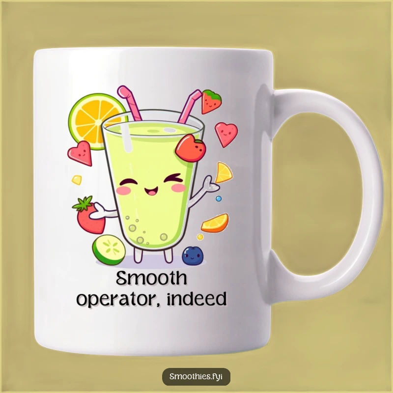 Funny Winking Kawaii Smoothie Mug: Juggle Your Day with Charm