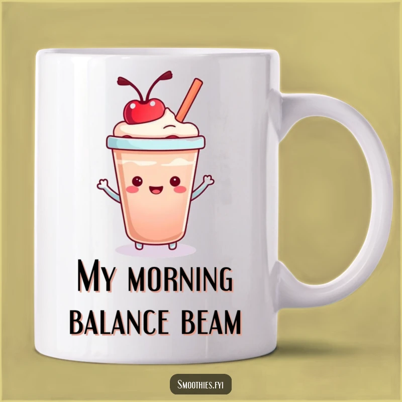 Funny Kawaii Smoothie Cup Bouncing Cherry Mug - Perfect Hilarious Gift
