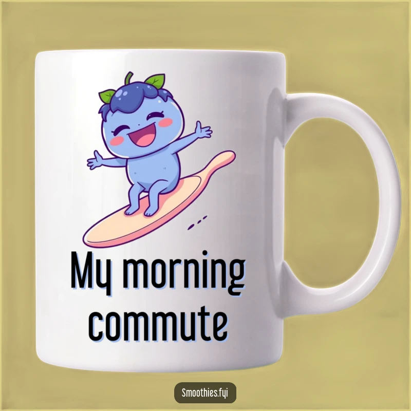 Funny Blueberry Surf Mug: Laughing Berry Spoon Rider for Hilarious Gifts