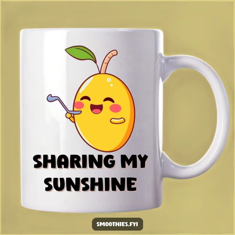 Funny Mango Smoothie Spoon Mug - Humorous Fruit Character Gift for Sharing Moments
