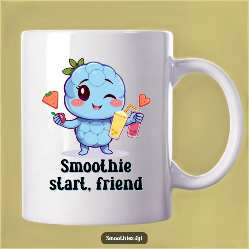 Funny Winking Blueberry Juggling Mug: A Playful Start to Your Day