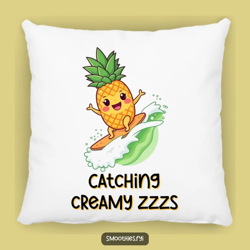 Funny Pineapple Surfer Pillow - Soft Tropical Character Cushion for Beachy Vibes