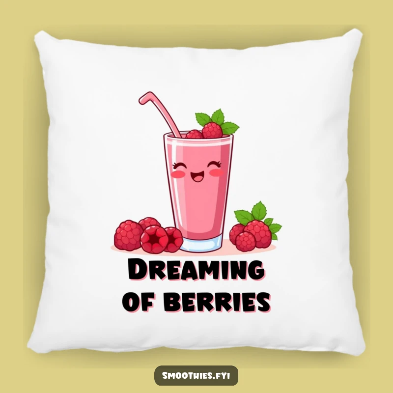 Funny Raspberry Smoothie Toast Pillow: Cozy Cartoon Cushion for Celebrations