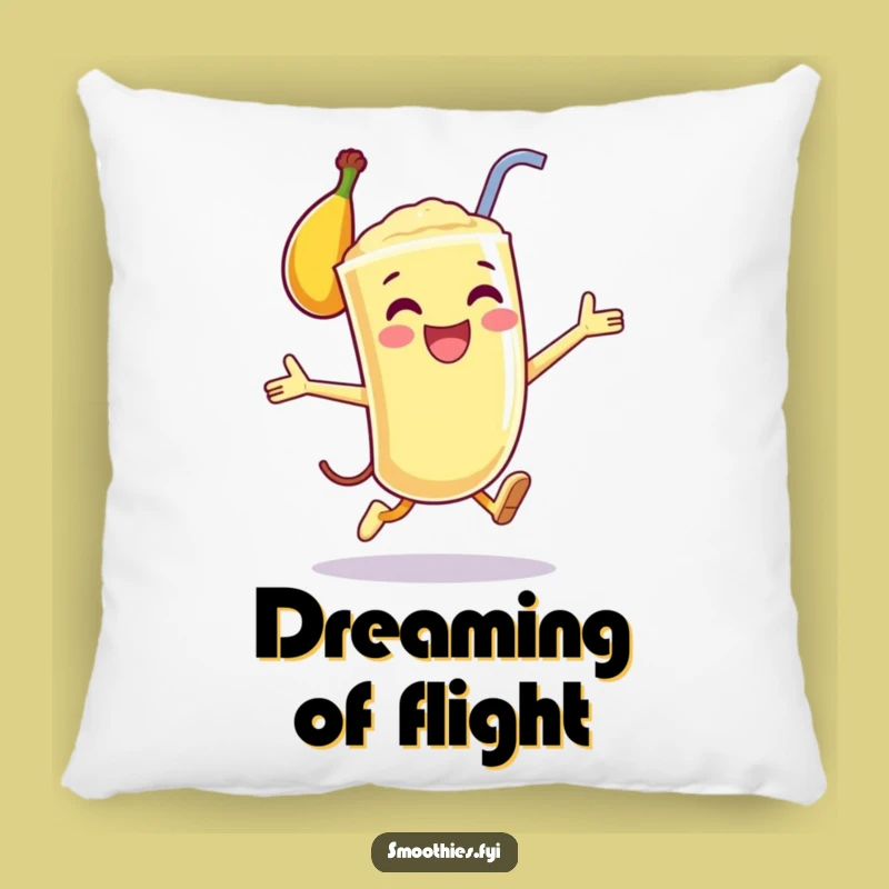 Funny Banana Smoothie Leap Pillow - Happy Character Cozy Pillow Funny Gift